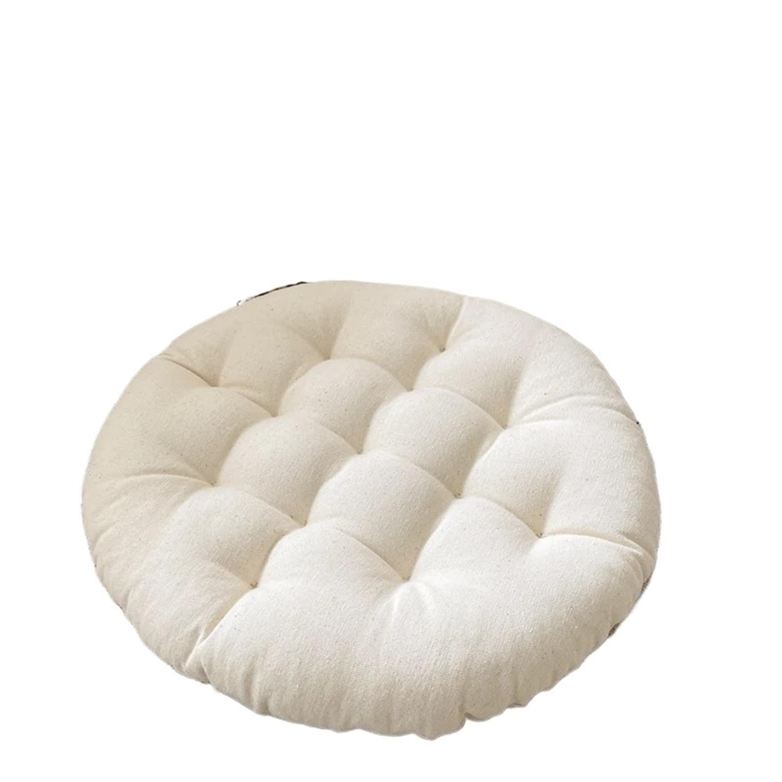 Coussin Tatami rond pour chaise de salle à manger coloris blanc