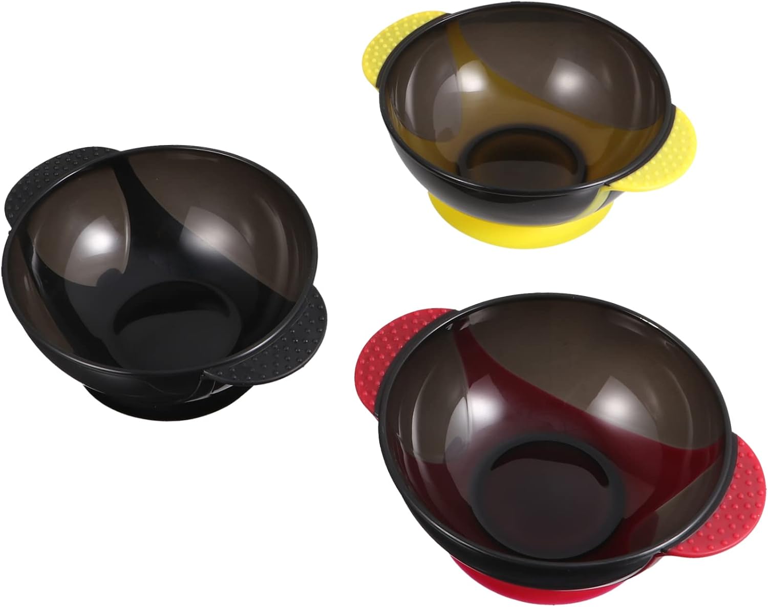 Outanaya 3pcs Silicone Hair Dyeing Bowls for Salon Use Mixing Tint Bowls and Easy to Clean for Hair Application