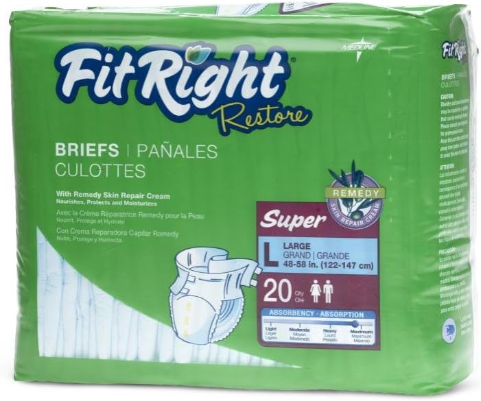 MedlineFitright Restore Briefs, Fitrestorelg, 1 Pound