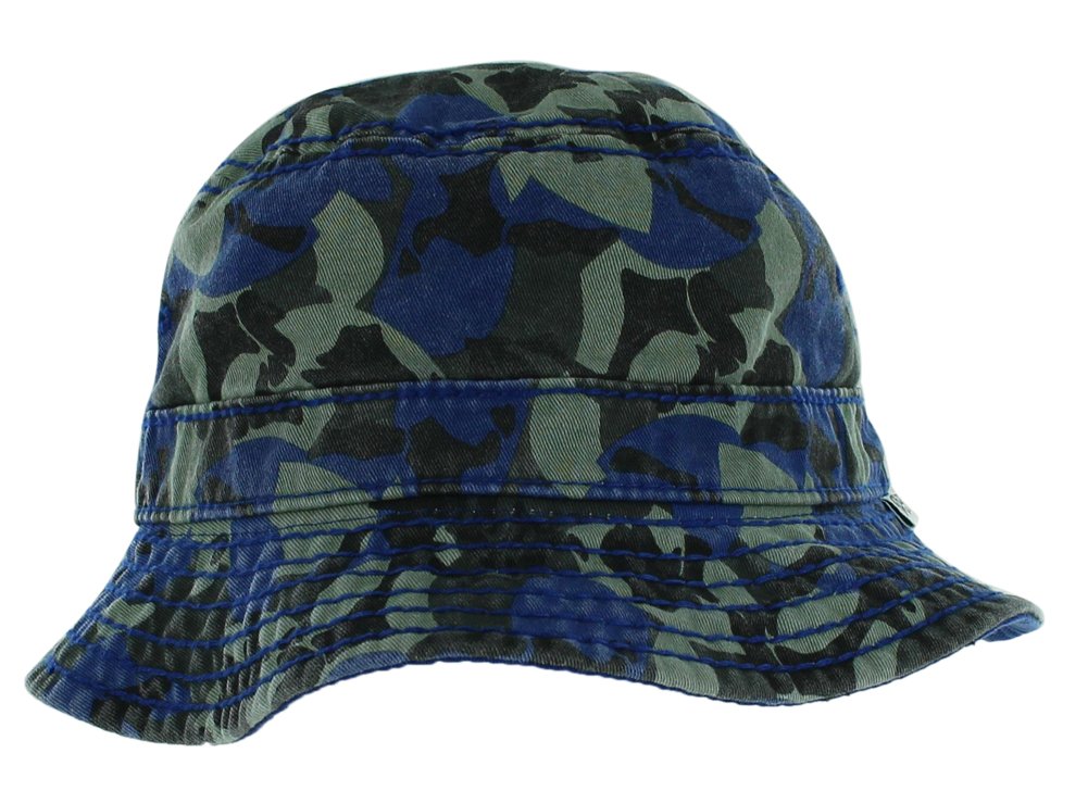 True Religion Jeans Mens Reversible Camo Bucket Hat Cap Blue