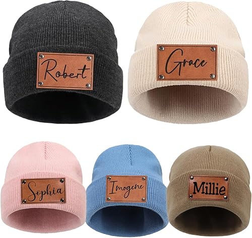 Gorro personalizado para bebé, gorro de invierno personalizado para niños y niñas, gorros cálidos de punto para niños