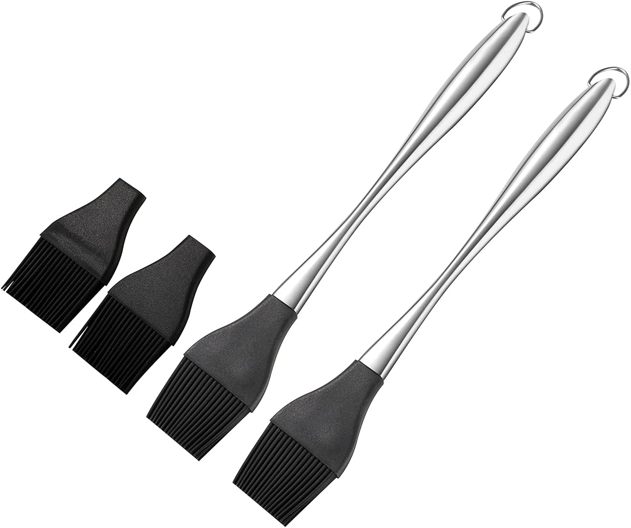 2pcs Grill Brush, BBQ Basting Brush Silicone Bristles, Barbecue Basting