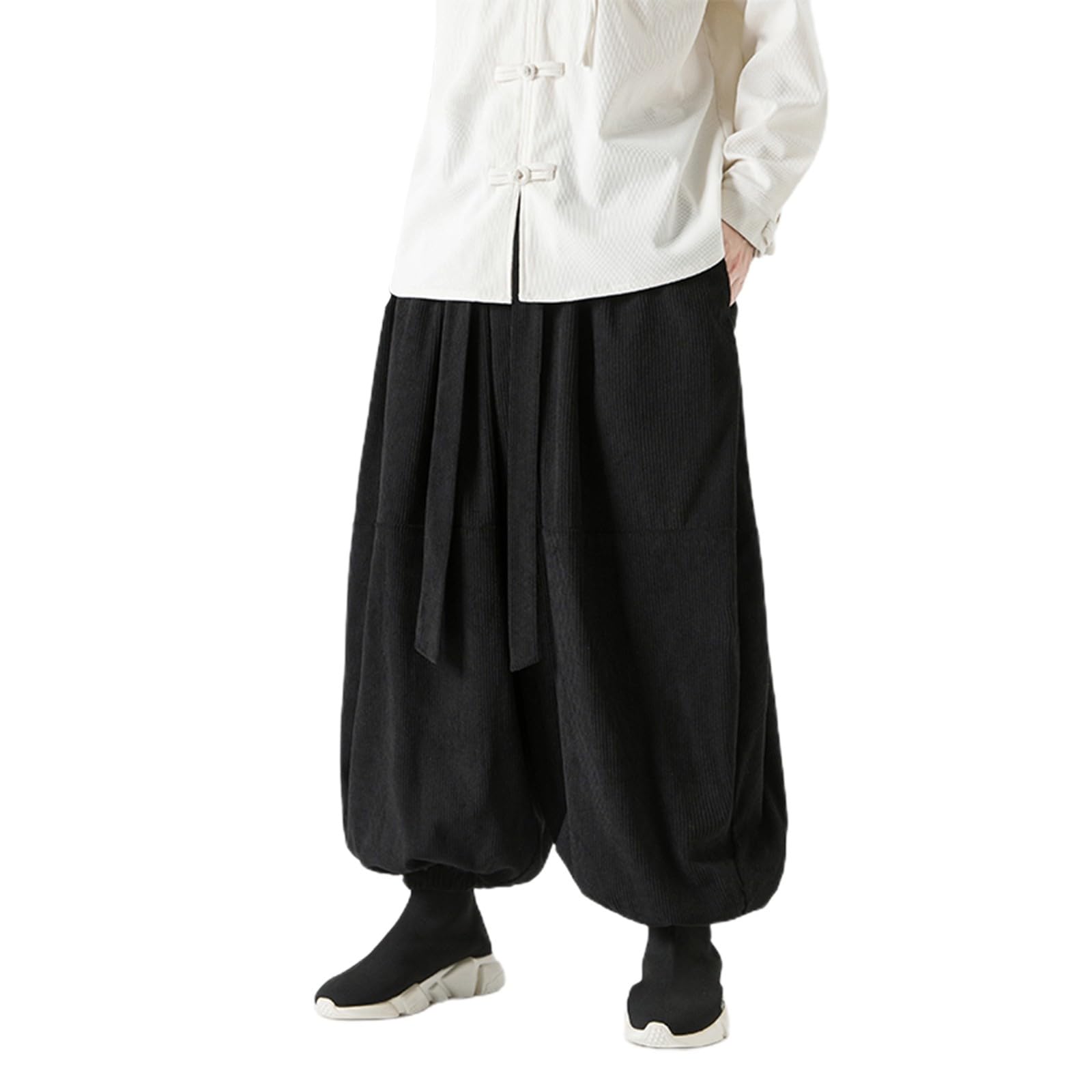 Genérico Pantalón Chino Elástico Y Cómodo Lavado Chino Hombre Otoño Confort Taper Casual Pantalones De Ocio Cintura Elástica Con Bolsillos Y Cordón Pantalones Beige Hombre