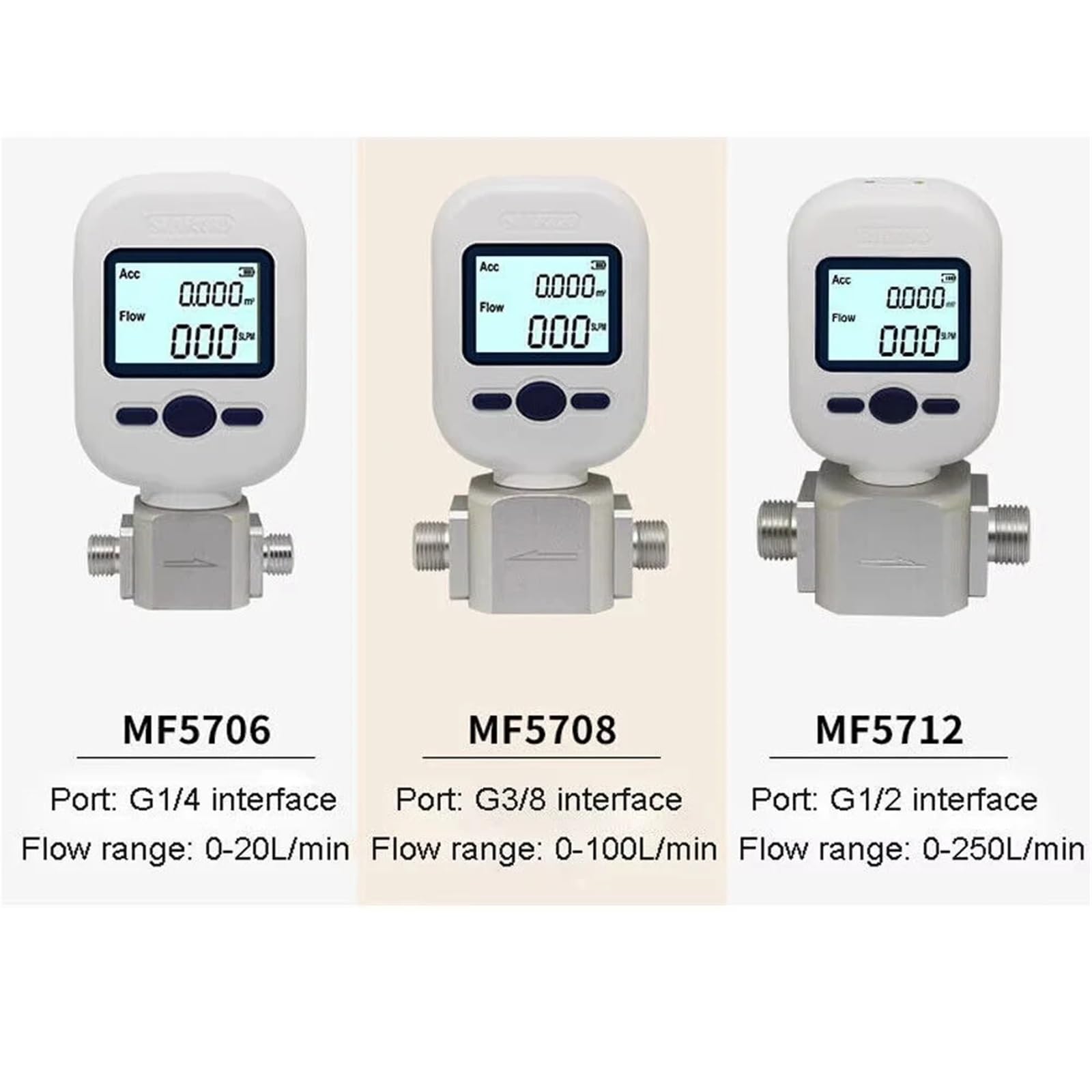 Débitmètre numérique portable pour azote et oxygène - RS485 - Mesure de haute précision - Idéal pour une utilisation industrielle et en laboratoire