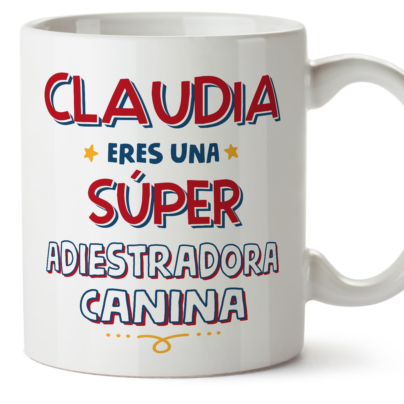 MUGFFINS Personalised Mug for Dog Trainer Woman - in Spanish - Eres Súper - Funny Custom Gift for Colleagues - Ceramic 11oz Mug