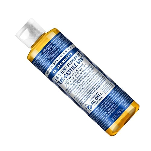 Miniatura 6 de Dr. Bronner's Jabón líquido de menta orgánica, limpiador multiusos 18 en 1 con aceite de menta vigorizante, tamaño de 8 onzas, limpieza suave para
