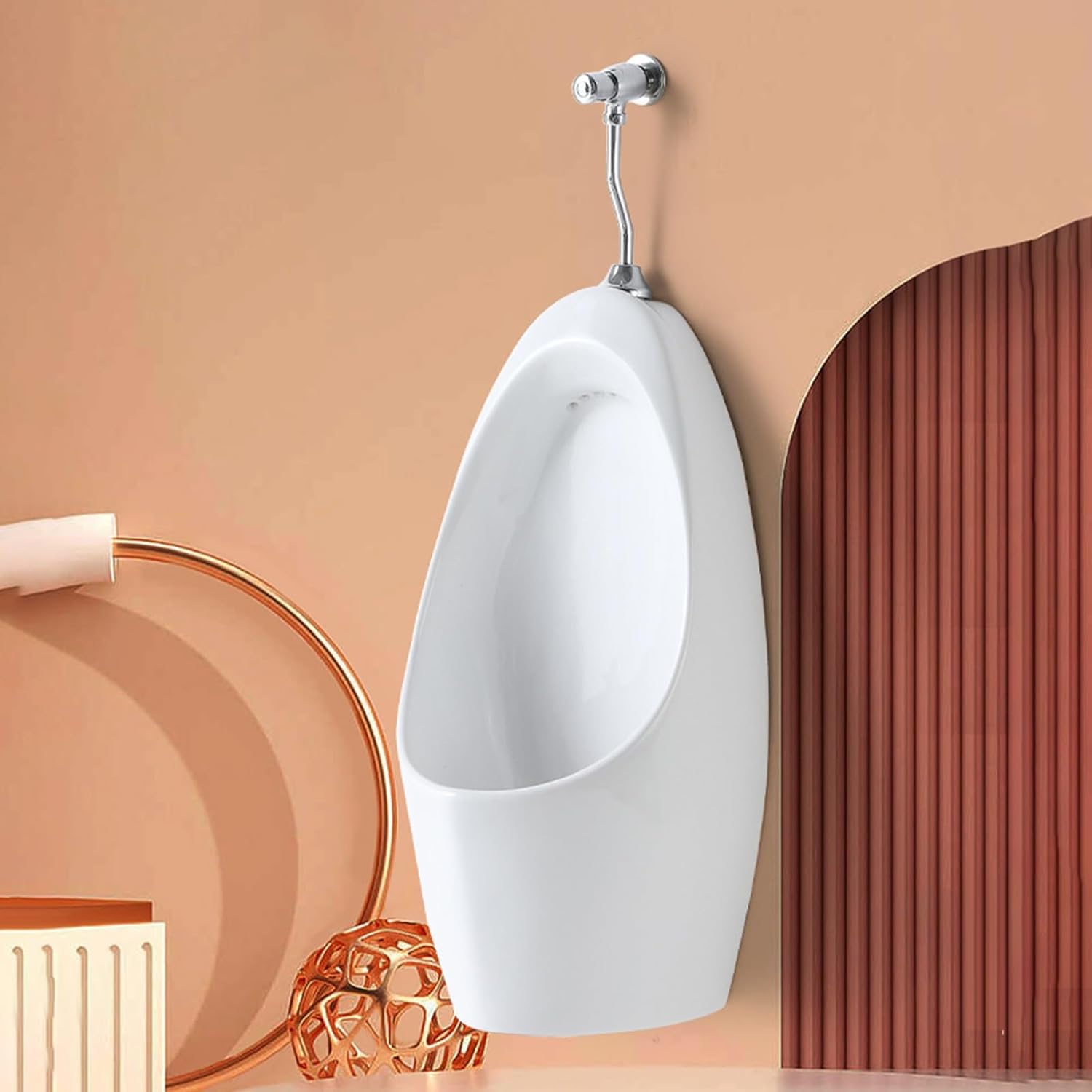 Urinals for Men Bathroom Commercial Washout Urinal Wall Mounted Men's Adult Urinal Splash-Proof Male Urinal for Bathrooms Hotels Shopping Malls