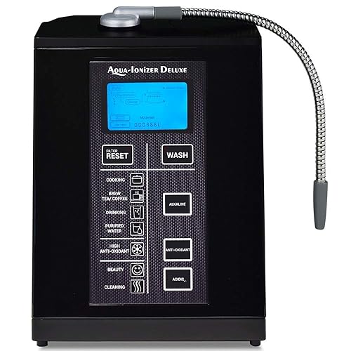 Aqua Ionizer Deluxe - Ionizador de agua antioxidante 95 Sistema de filtración de agua alcalina Produce agua alcalina pH 30-115 Hasta -880 mV ORP