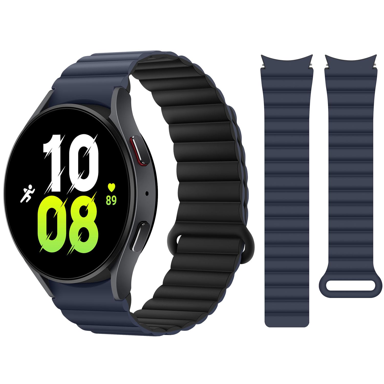 HITZEE Compatible with Samsung Galaxy Watch 7/FE/6 Strap 40mm 44mm/Watch 6 Classic 43mm 47mm/Watch 5/Watch 4, 20mm Silicone Magnetic Sports Band for