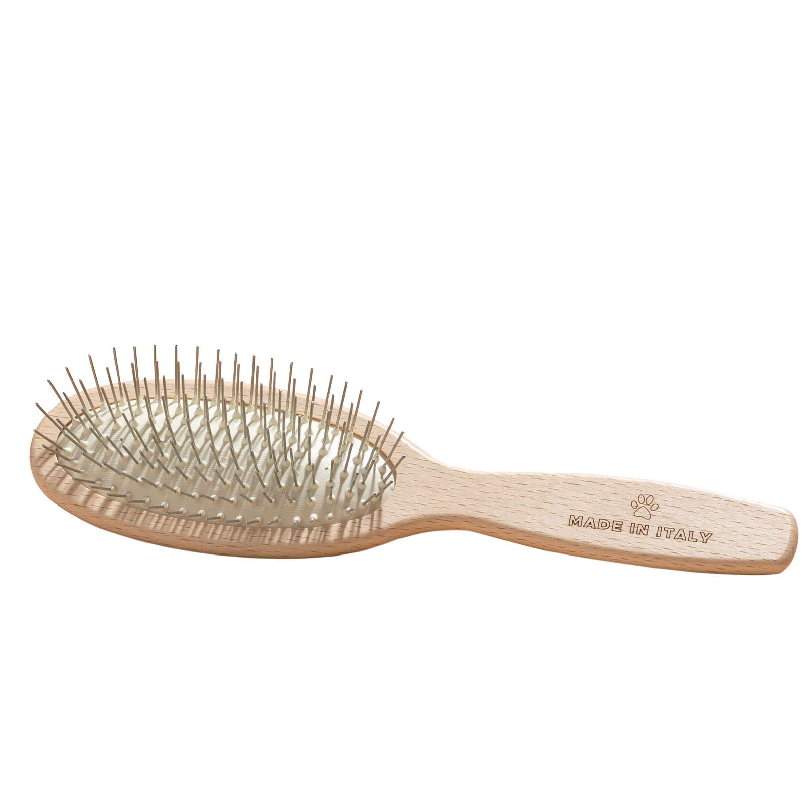 ELEVA PET – Cepillo para perros de madera – Dientes de acero – Aseo profesional – Elimina nudos sin esfuerzo – Para pelo largo y semilargo – Mantiene el manto limpio y luminoso – Fabricado en Italia