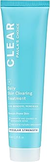 2.5% Benzoyl Peroxide Clear Regular Strength Skin Clearing Treatment for Facial Acne Redness Relief (2.25oz)