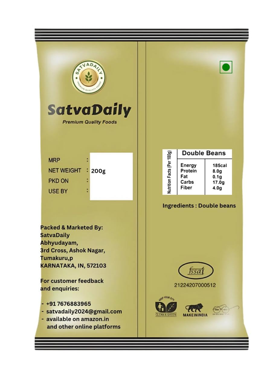 SatvaDaily White Double Beans 200g Lima Beans | Double Butter Beans | Greek Giant Beans | Greek Gigante White Bean - 100% Pure & Natural - Image 7 thumbnail