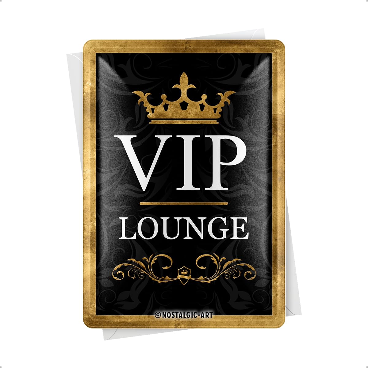 Nostalgic-Art Retro Tin Postcard VIP Lounge - Gift Idea for Special People Tin Postcard Mini Tin Sign Vintage Design 10 x 14 cm