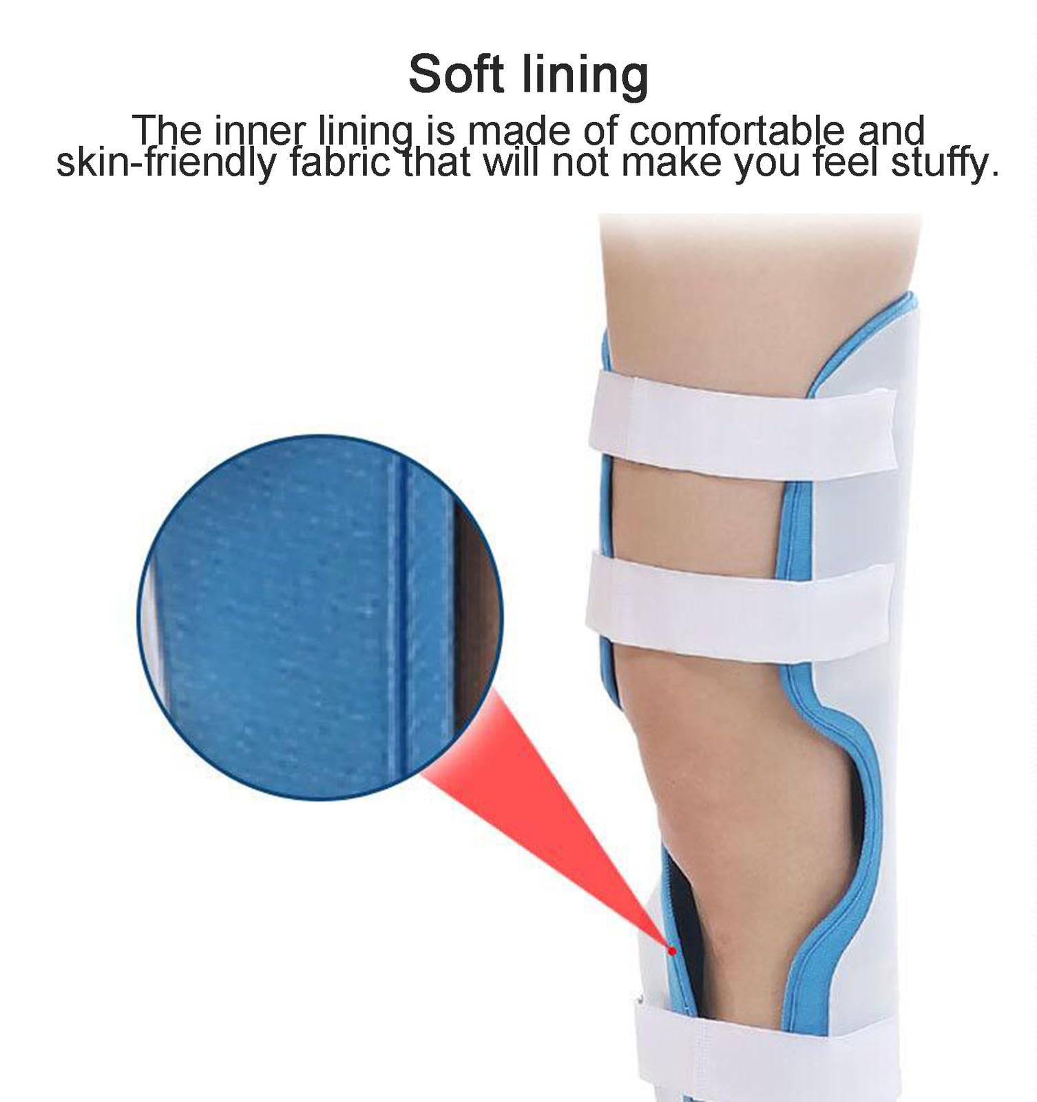 Stecca per Ginocchio Unisex, Immobilizzatore per Ginocchio con Fodera Morbida per Uomo Donna, Ginocchiera Post Operatoria Regolabile per Recupero ACL, PCL, McL, Strappo e Frattura,L(170-180cm)