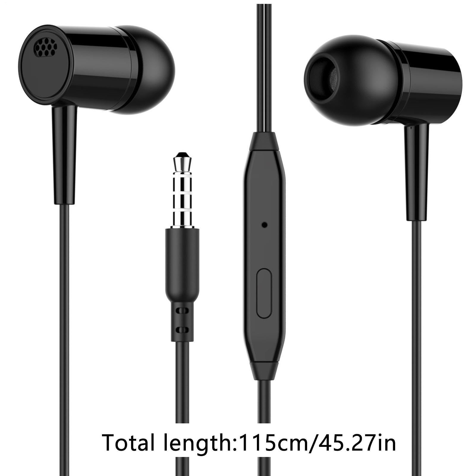 Auricolari con filo - controllo volume cavo auricolare | Cuffie auricolari con isolamento acustico e microfono. Cuffie ergonomiche suono chiaro e cavo stabile per chiamate musicali e uso quotidian