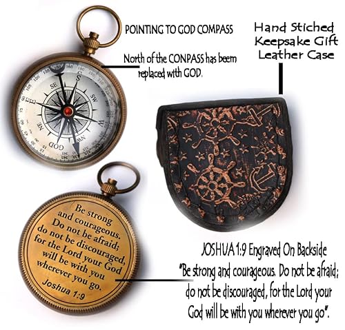 Sara Nautical -God Compass -Religious Gift Of Faith | Uplifting Heavenly Perfect Baptism Gift, Communion, Missionary, Birthday, Or Confirmation Gift For Catholic Christian Gift For Men #TOP1