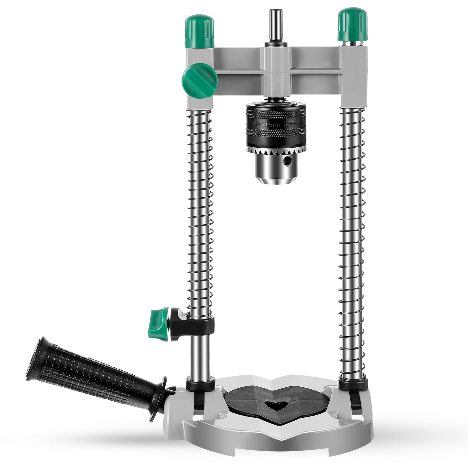 Zonon Portable Drill Guide Attachment - Multi-Angle Press for 1/4" and 3/8" - Precision Drilling Jig for Angled or Straight Holes - Adjustable Black