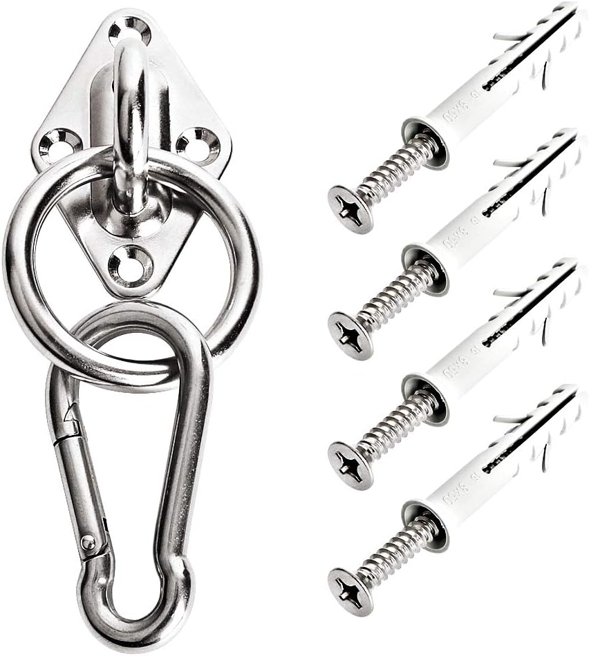 Chihee Stainless Steel Hanging Kits Indoor Hammock Hooks Swing Hanger Hanging Plants Hanging Chair Punching Bag Wood Concrete Ceiling Heavy Duty 440LB Capacity