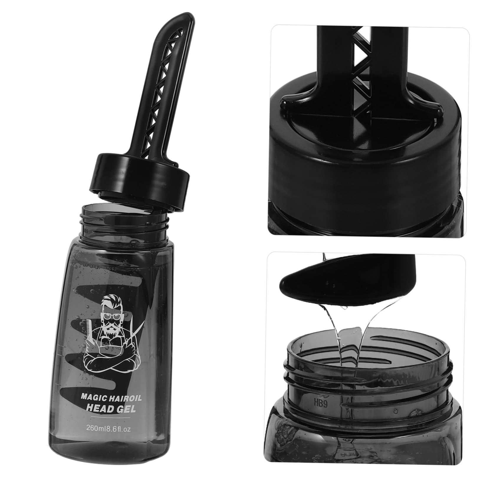 3stücke Teiliges Leere Haargel-flasche Mit Kamm Nachfüllbare Haargel-behälter Für Styling Und Pflege Langlebige Und Praktische Lösung Für Herrenfrisuren