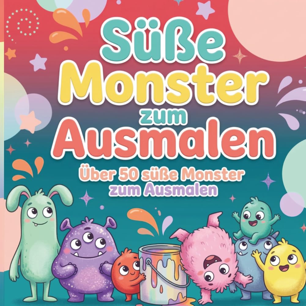 Süße Monster zum Ausmalen: Über 50 süße Monster zum Ausmalen | Für Kinder ab 3 Jahren
