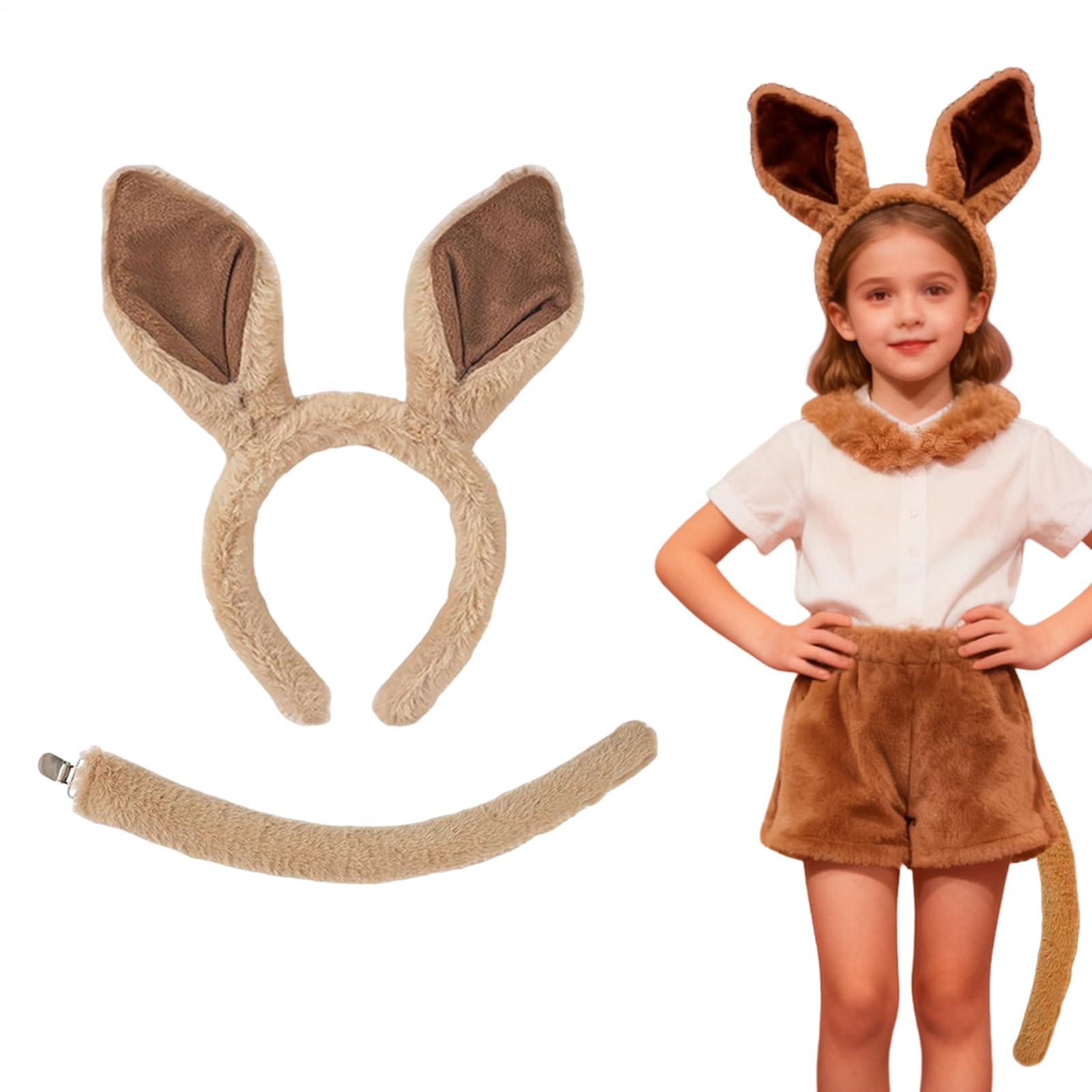 Horse Ears Headband | Realistic 2026 Costume | Kids Horse Tail Party Headwear Set - for Kids Teens Party Holiday Birthday Christmas Masquerade Celebration