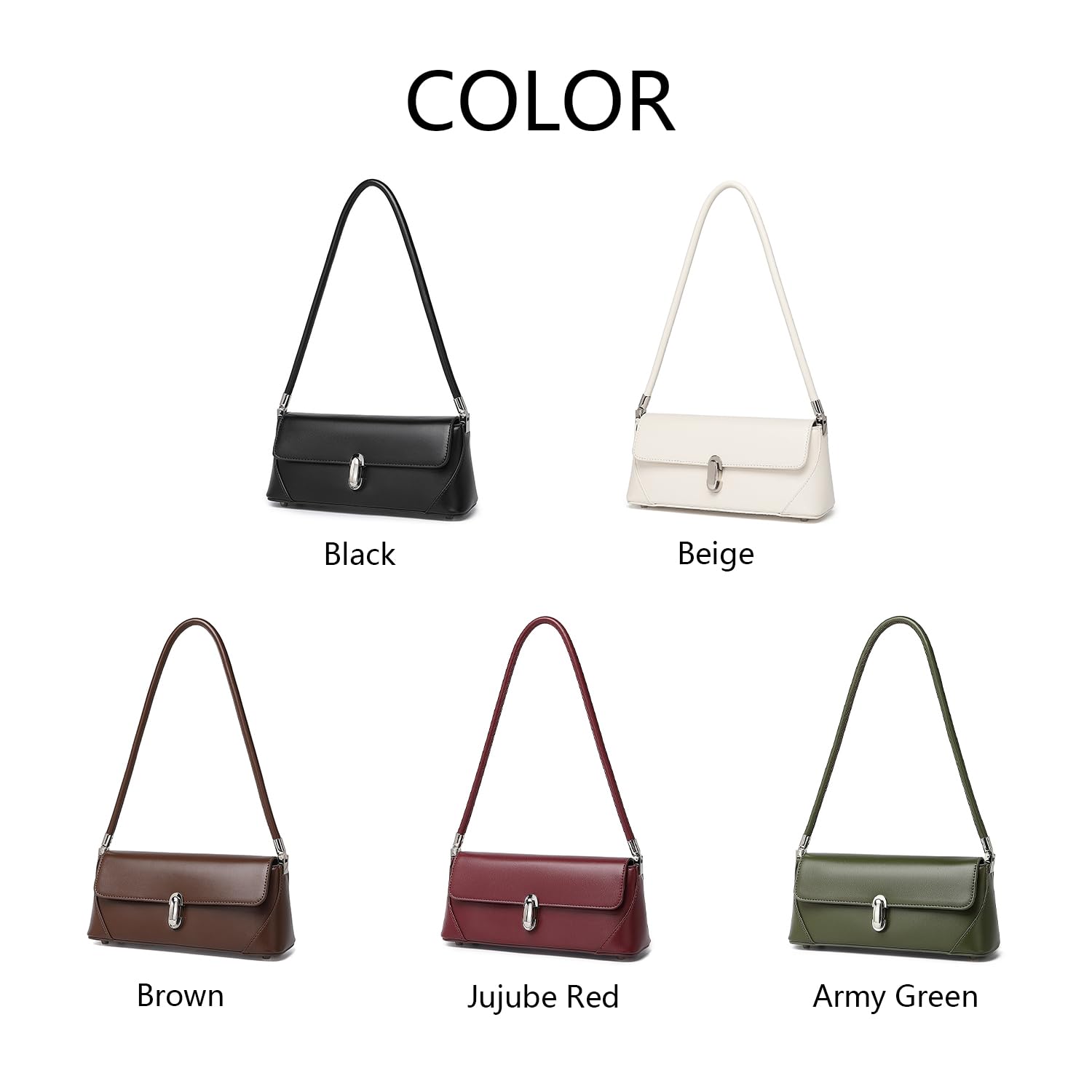 YONBEN Bolso de hombro de poliuretano para mujer, elegante y práctico