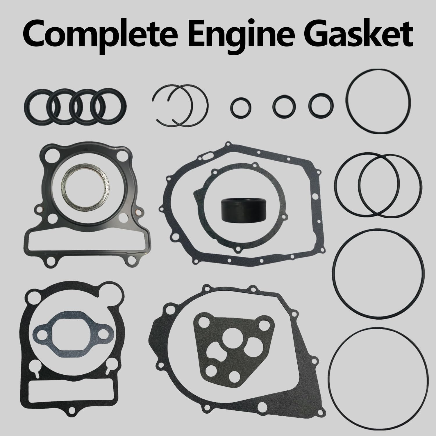 Silver Cylinder Piston Ring Spark Plug Gasket Rocker Arm Shaft Fit for Yamaha Big Bear Bruin 350 2x4 4x4 Moto-4 Warrior Wolverine 350 2x4 4x4 OEM 4GB-11610-20-00 93450-19095-00