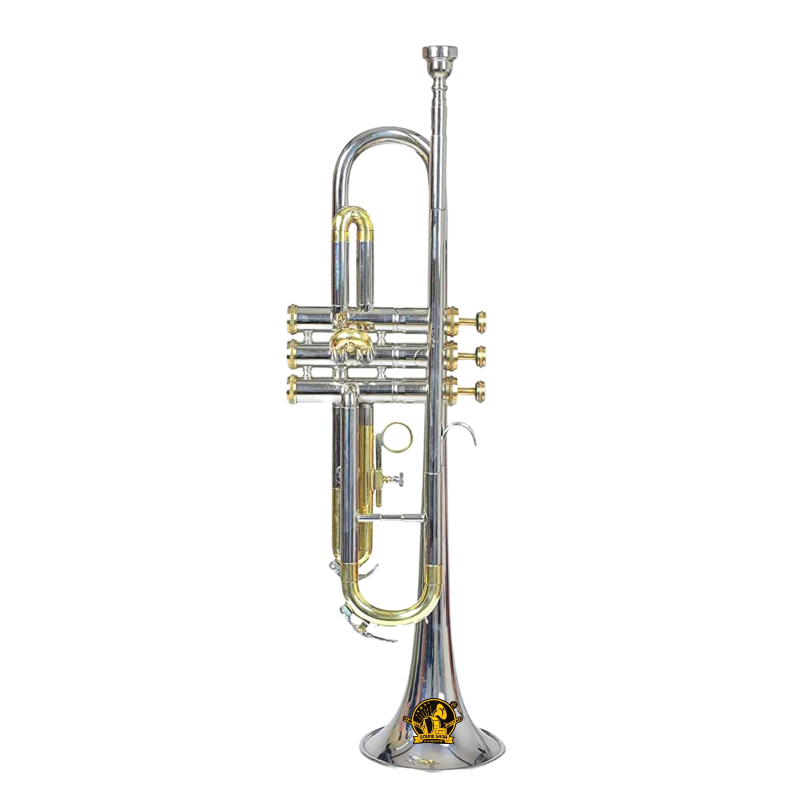 Trompette BB Pitch, de qualité supérieure, avec embouchure et étui de transport (laiton nickelé)
