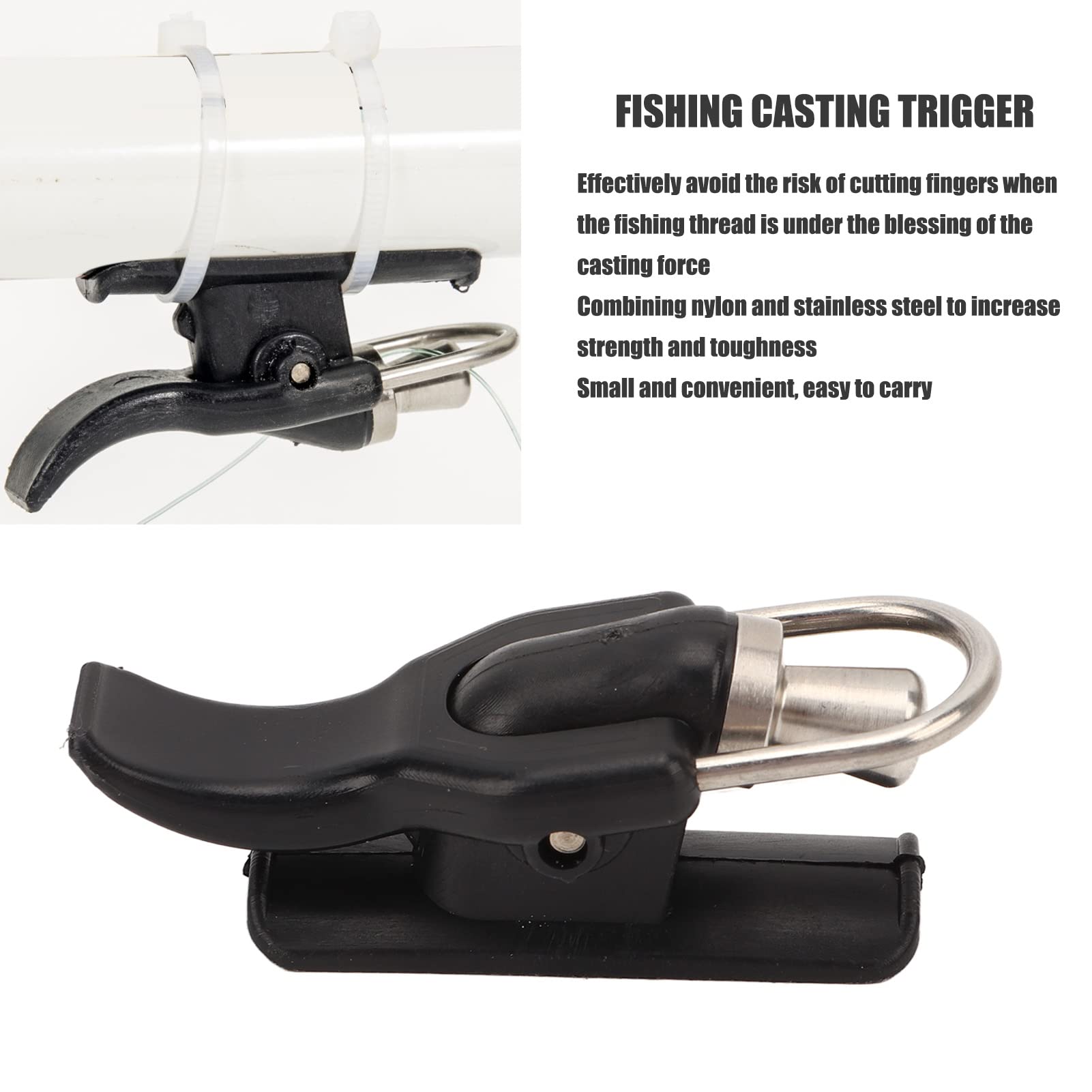 Gavigain Fishing Thumb Button, Cast Cannon Surf Fishing Trigger, Protect Fingers & Hands, Marine Rod Clamp Thumb Button Trigger for Fishing, Security Finger Protector