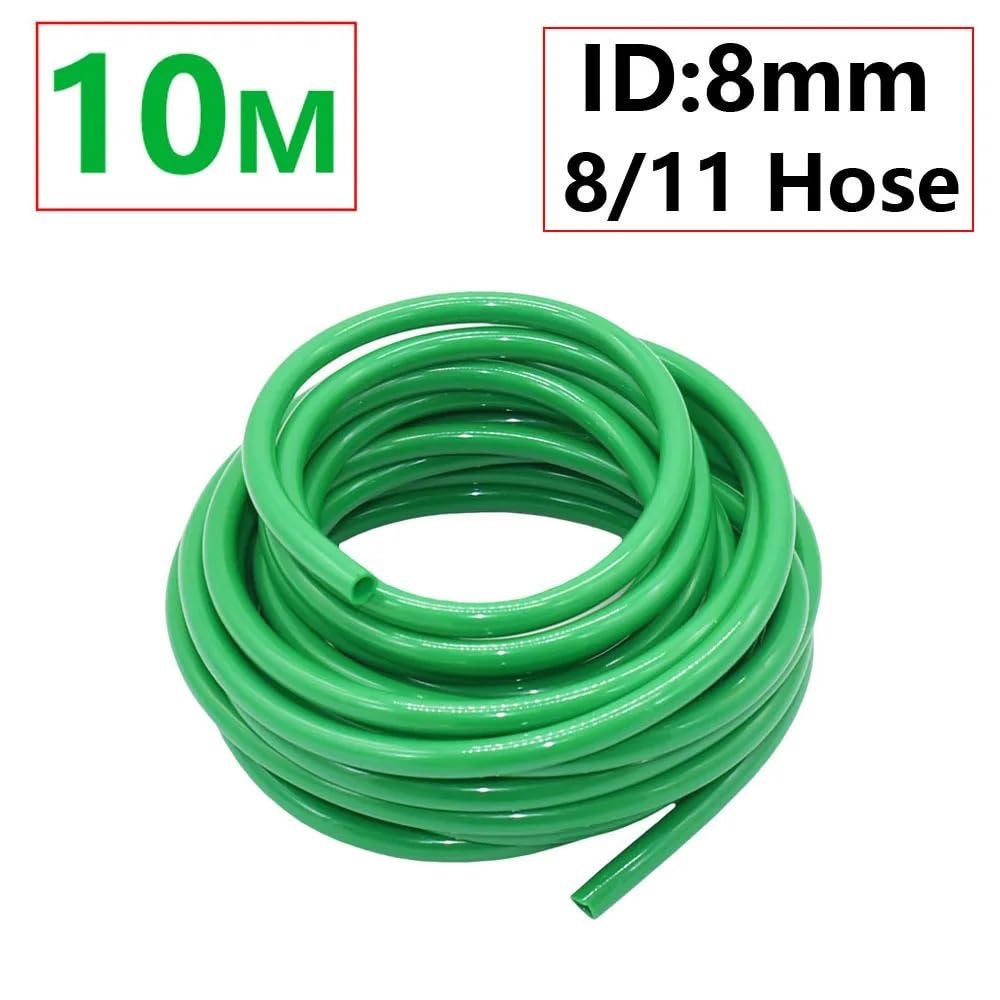 Tuyau Flexible en PVC for arrosage de jardin, 4/7mm, 8/11mm, 9/12mm, 1/4, 3/8 pouces, Micro tube d'irrigation goutte-à-goutte for plantes de pelouse et de serre (Color : Green 8I11 x 10m)