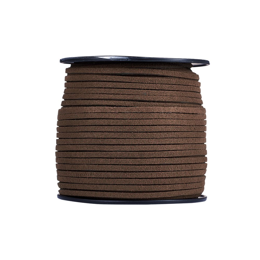 Cheriswely Cordoncino In Finta Pelle Scamosciata Nera - 5 Mm X 5,5 M - Per Gioielli Fai Da Te, Braccialetti E Decorazioni