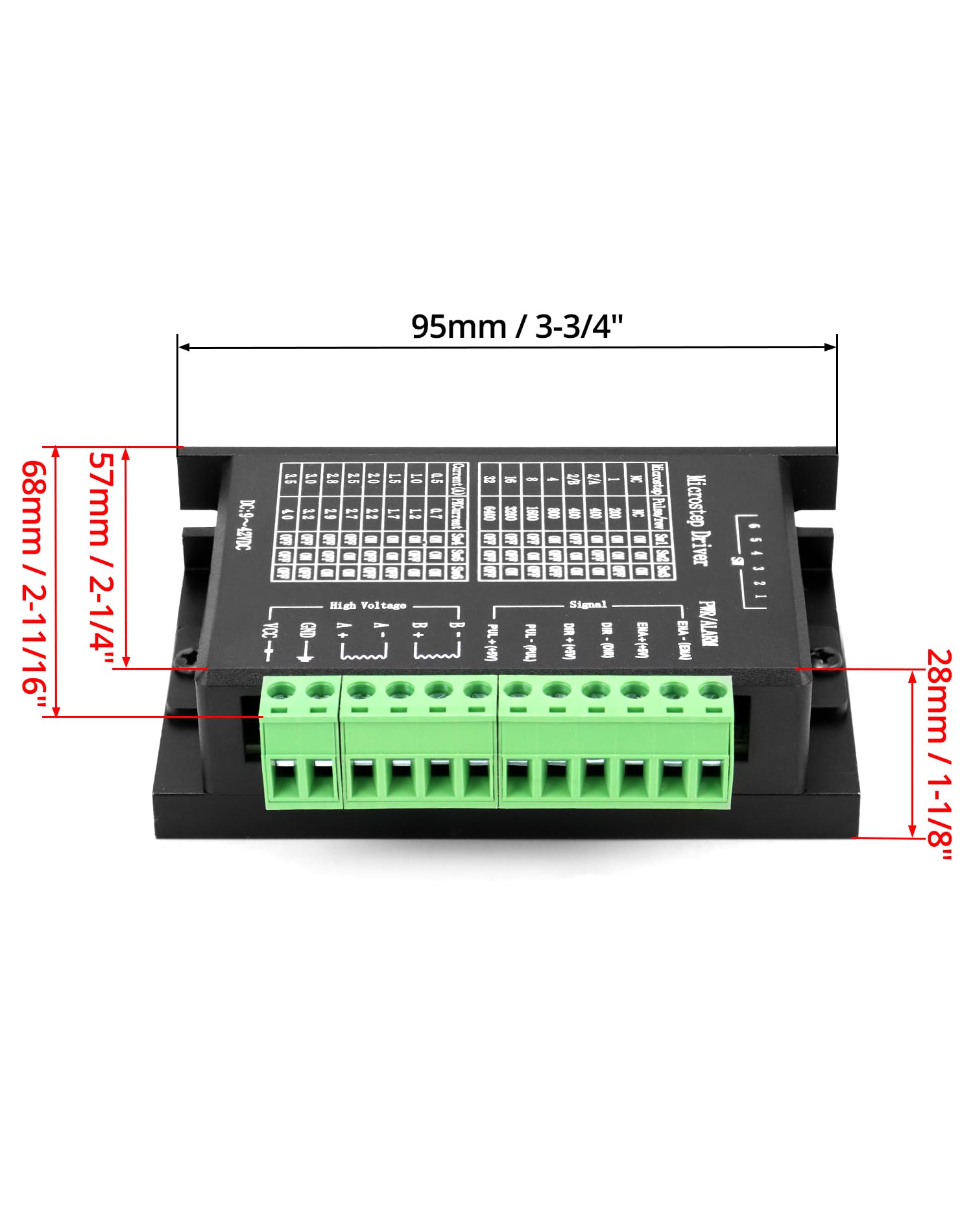 QWORK® Lot de 4 pilotes de moteur pas à pas TB6600, 4.0 A 9 V-42 V, pour moteur pas à pas 42/57/86 de type 2 phases 4 phases, pour imprimante 3D/CNC