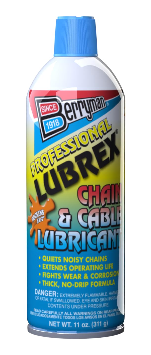 Berryman Lubrex Professional Chain and Cable Lubricant Heavy-Duty, Aerosol Spray, Industrial Strength - 11 oz. (Pack of 1)