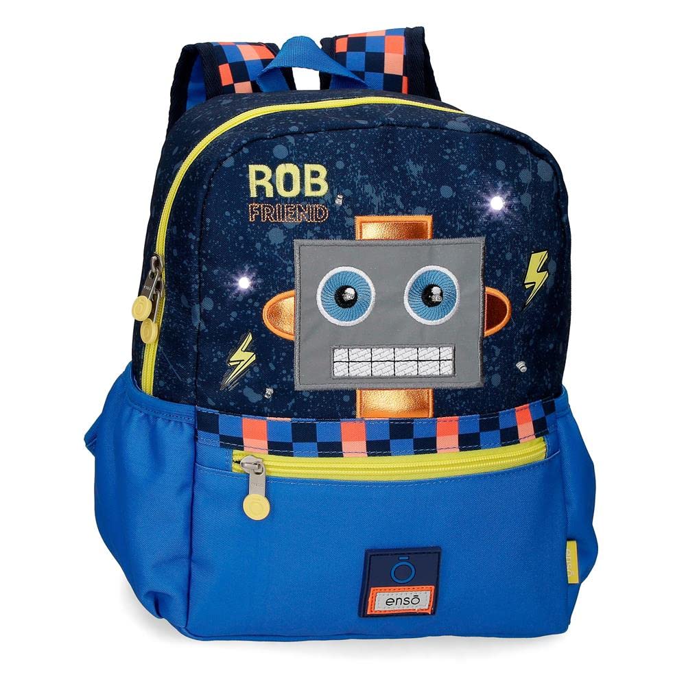 Enso Rob Friend Mochila Escolar Adaptable a Carro Azul 25x32x12 cms Poliéster 9,6L