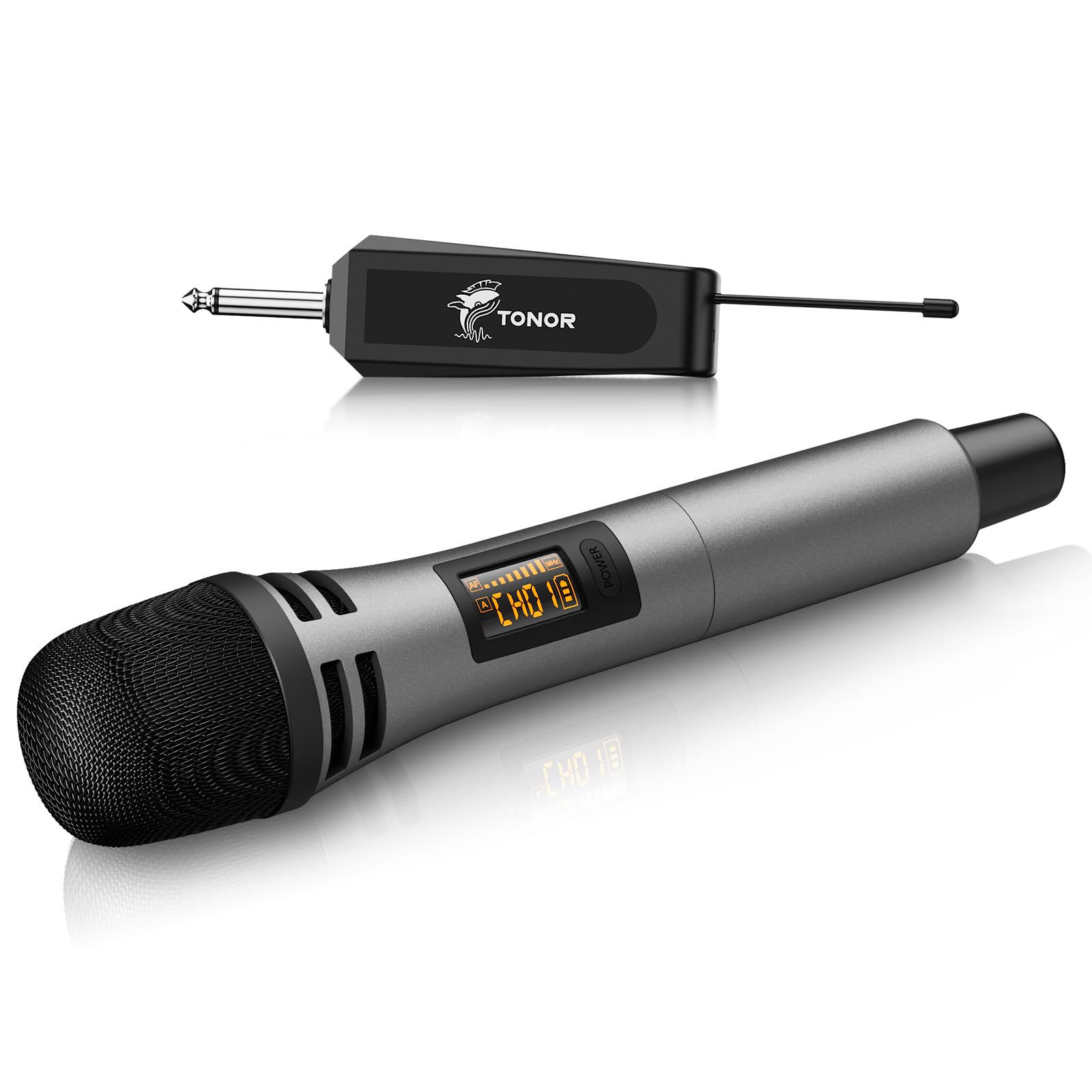 Micro Karaoké Sans Fil TONOR TW320 - 2 Micros UHF - Récepteur Rechargeable - Portée 60m - Pour Fête, Église