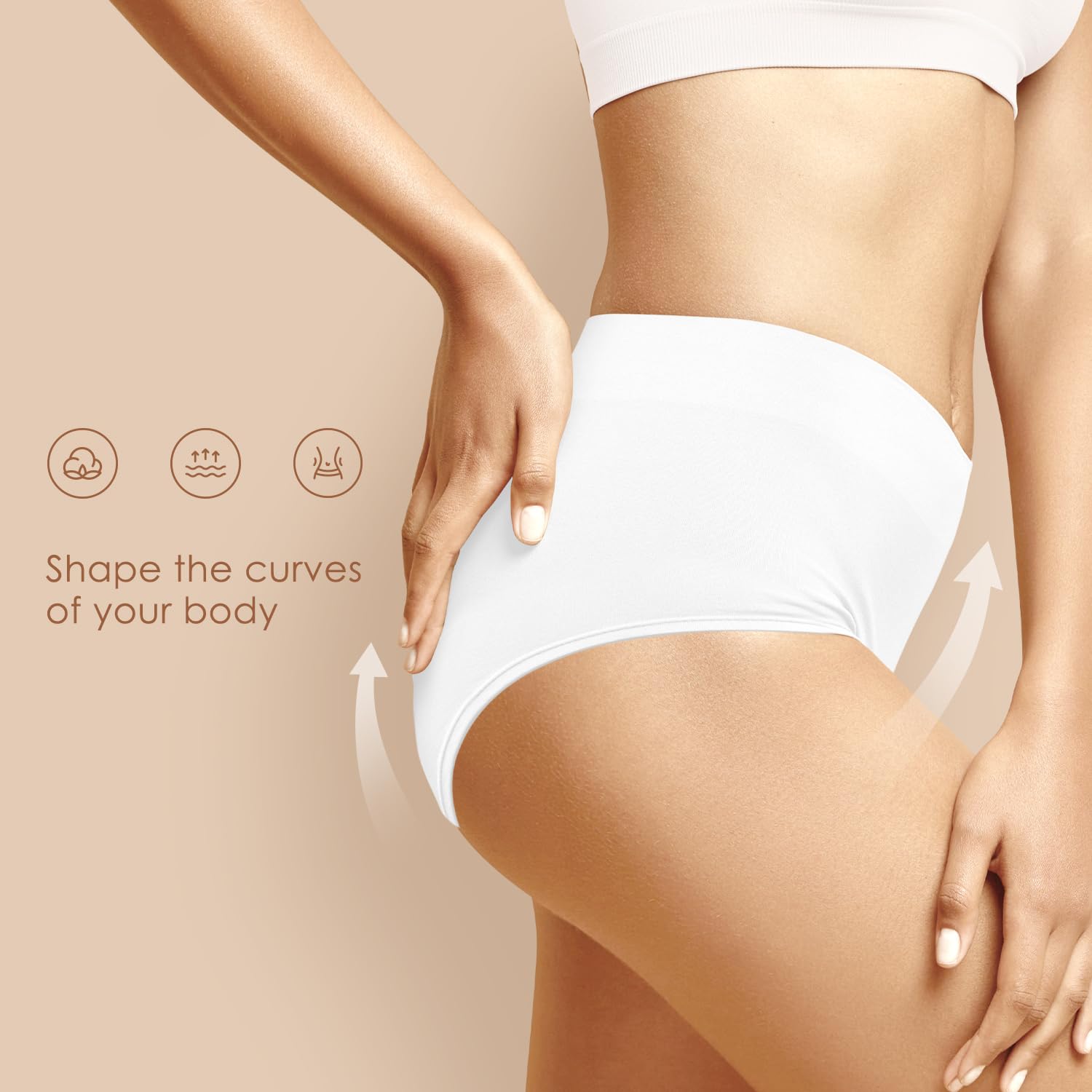 YouShow Women's Knickers High Waist Cotton Underwear for Women Ladies Full Briefs Pant Multiple Colors and Sizes 5 Pack - 3