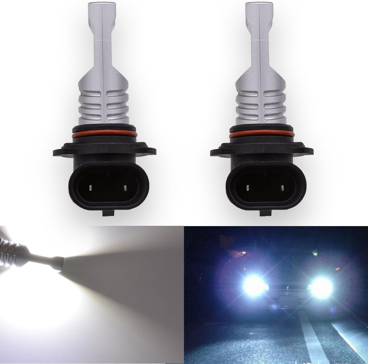 KATUR 9006 HB4 Led Fog Light Bulb Max 80W High Power CSP Chips Extremely Bright 1600 Lumens 6500K Xenon White Replace for Fog Light or Daytime Running Light DRL,Pack of 2
