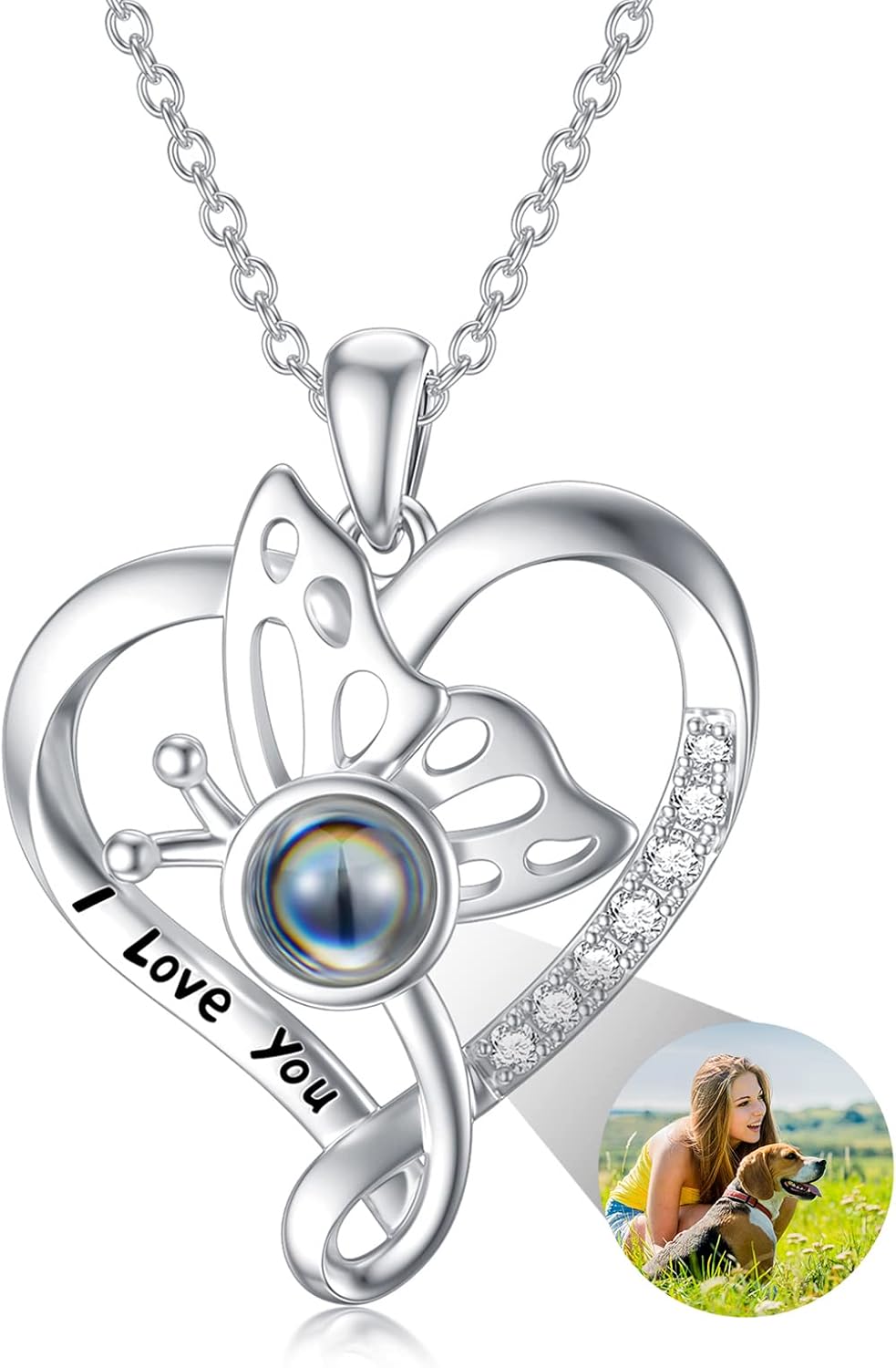 Dorunmo Personalized Memorial Gifts Necklace for Loss of Dogs/Cats/PetsLoved Ones/ 925 Sterling Silver Necklace Sympathy Gifts for Women Men Pets Animal Loss Necklaces Remembrance Gift