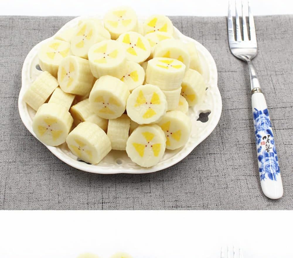 10 PCS Artificial Banana Fruit Slices Fake Fruit Slices Photography Props for Home Table Cabinet Display Decor (Banana Slices)