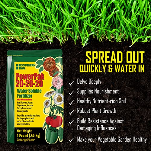 Southern Ag 20-20-20 Powerpak Fertilizer - Organic Fertilizer-Effective On Houseplant Fertilizer-Lawn Fertilizer-Comes With Premium Quality Gloves-1Lbs #TOP4