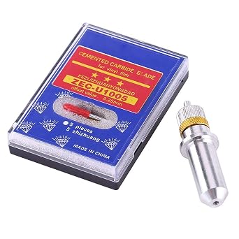 Plotter Cutter Blade, 15pcs Tungsten Steel Lettering Blade Cutter Blades 30/45/60 Plotter Cutting Tool for Cutting Plotter, with Holder