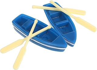 2 Juegos Micro Paisaje Miniatura Barco Decoración Resina Azul Accesorios Jardín Bricolaje Pesca Color Aleatorio Color Aleatorio