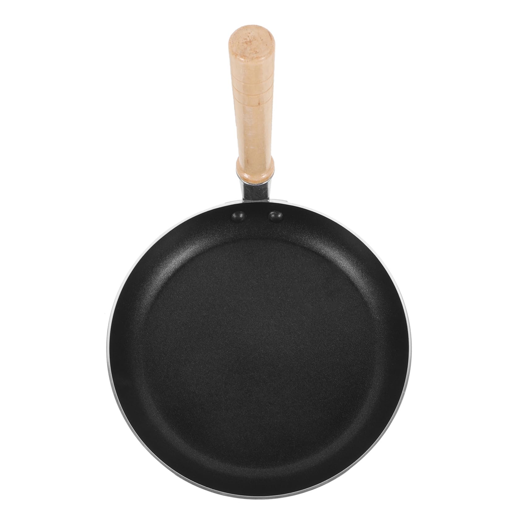 SHINEOFI Padella per Uova Antiaderente Piccola 19 CM in Alluminio Manico in Legno Mini Padella Multiuso per Frittate Pancake e Gnocchi per Cucina Domestica e Professionale