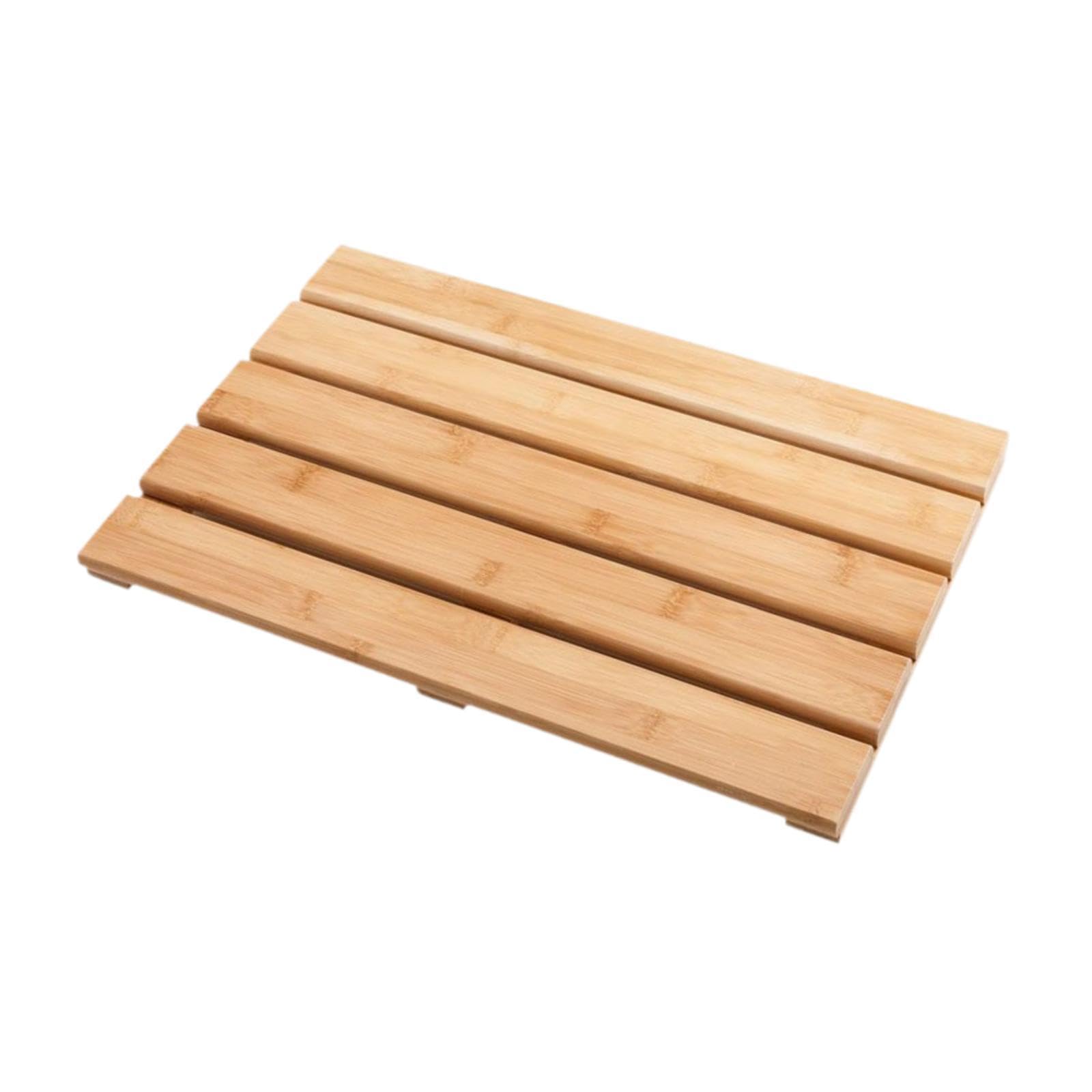 Tapis de bain surélevé en bambou à séchage rapide résistant à l'eau 50 x 33 x 3,5 cm pour douche, spa, salle de bain