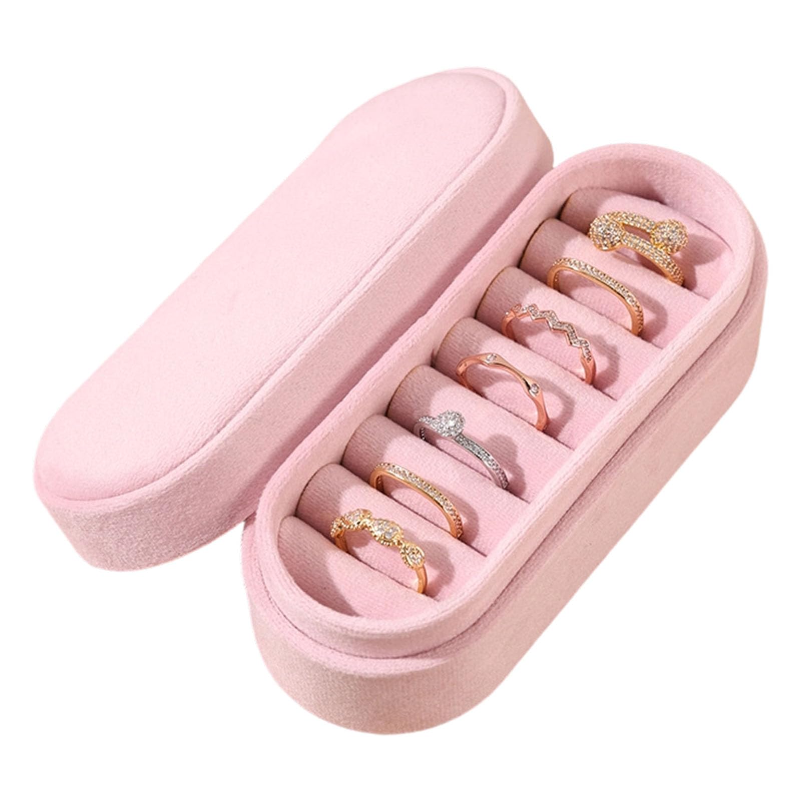 Kaeltsyn Compact Velvety Lined Jewelry Holder Box with Sturdy Construction for Safeguarding Prized Rings and Earrings Hoop Earring Case