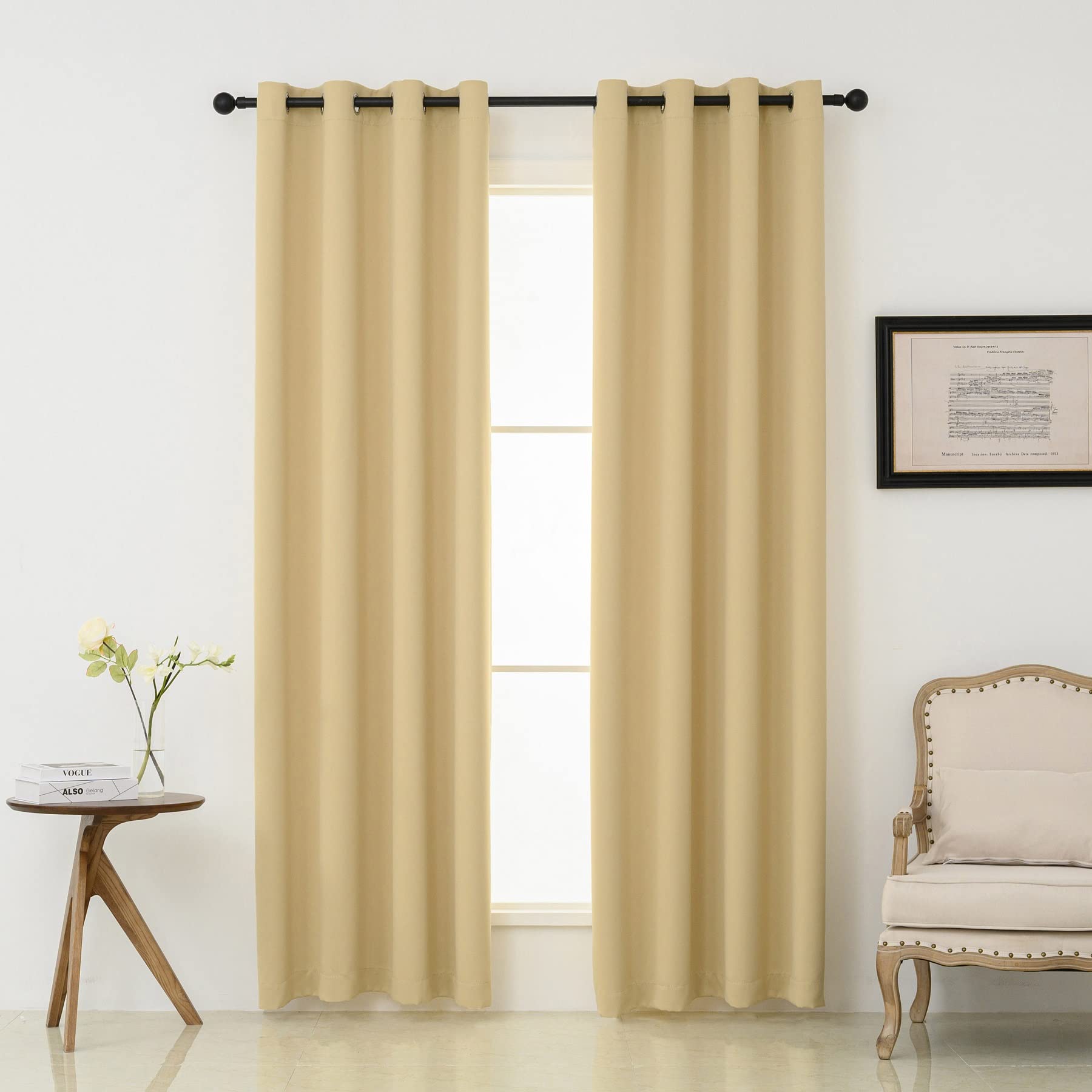 Pickluc Blackout Curtains with Grommet 84 Inches Long 2 Panels Burg, Light Blocking Window Drapes for Living Room, Privacy Protection, Thermal