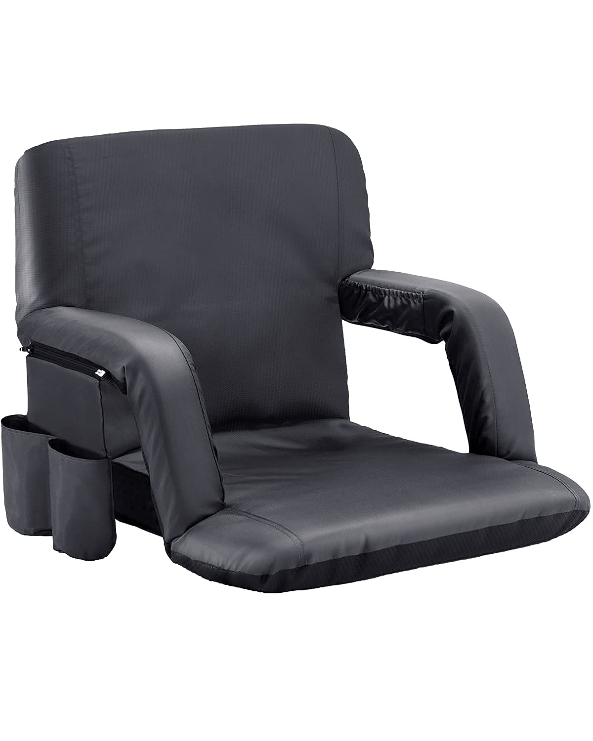 Sportneer Stadium Seat for Bleacher, 1 Pack Bleacher Seat with Back Support 6 Reclining