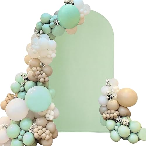 Cubierta de arco de boda ajustable de elastano de 7.2 pies, cubierta de fondo de arco verde salvia, cubierta de fondo redonda para boda, fiesta de