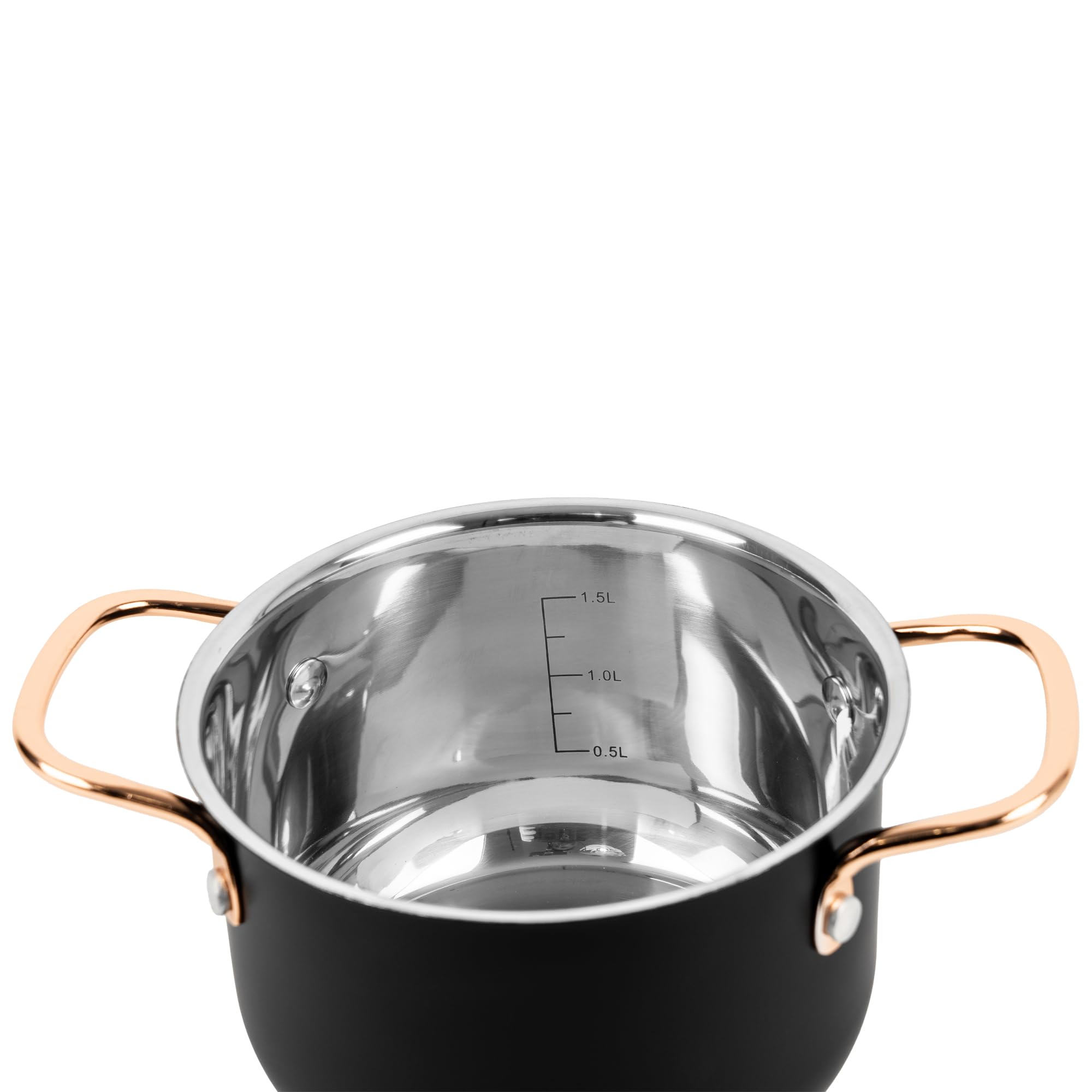 KARL HAUSMANN Juego de Ollas Acero Inoxidable - 3 Piezas - Bateria de Cocina de Acero Inoxidable con Tapas de Vidrio - Apta para induccion, Gas y Vitrocerámica - Set Ollasa