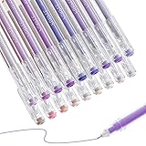 languo 18 Colors Gel Pens for Adult Coloring Books – Fine Tip Gel Markers for Drawing, Journaling, Art, School Supplies(Skin Colors & Purple Colors)